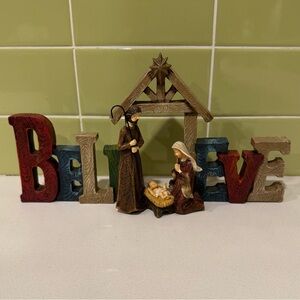 Nativity Scene 'Believe' Holiday Decor
